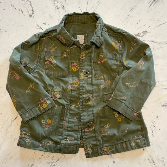 GAP Cute Fall Floral Utility Jacket 2 years - Picture 2 of 6